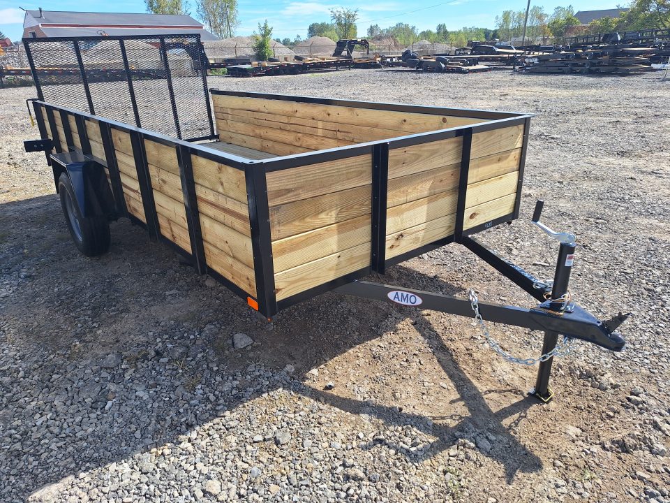 New 2027 AMO 76x14 High Woodside Utility Trailer W/ Led Lights & Spring Assist Gate