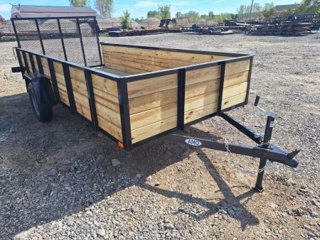 New 2027 AMO 76x14 High Woodside Utility Trailer W/ Led Lights & Spring Assist Gate