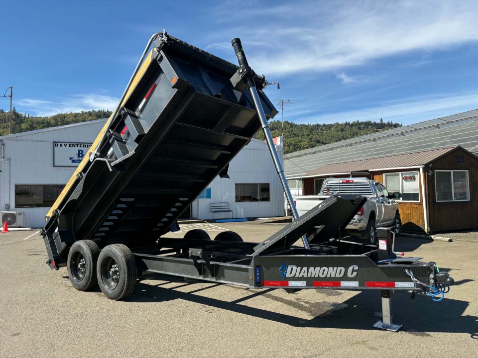New SALE! 15500 GVWR DUMP TRAILER 2027 Diamond C LPT207 82X14 LOW PROFILE SOLAR TIRE UPGRADE CARBON METALLIC