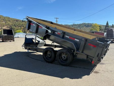 New SALE! 15500 GVWR DUMP TRAILER 2027 Diamond C LPT207 82X14 LOW PROFILE SOLAR TIRE UPGRADE CARBON METALLIC