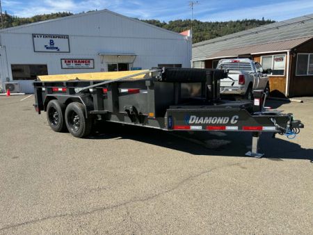 New SALE! 15500 GVWR DUMP TRAILER 2027 Diamond C LPT207 82X14 LOW PROFILE SOLAR TIRE UPGRADE CARBON METALLIC
