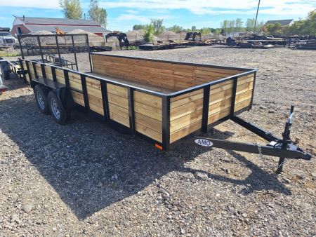 New 2027 AMO 82x18 Utility Trailer W/Led Lights and Spring Assist Gate