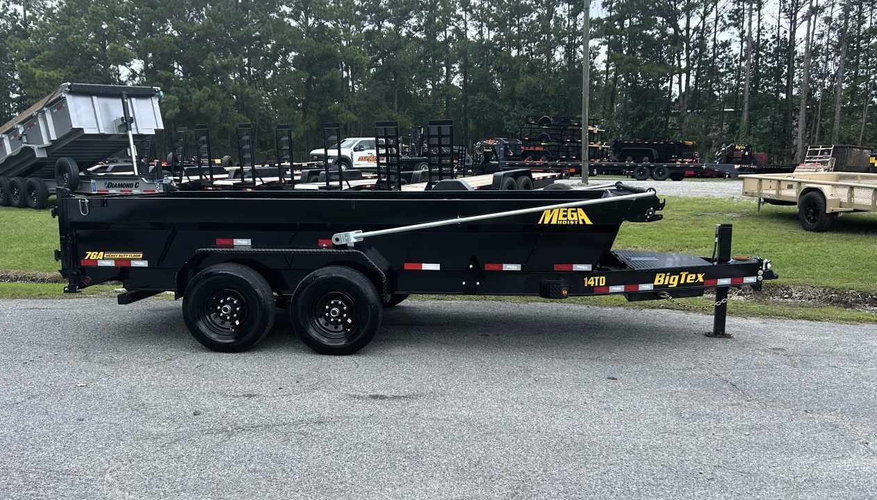 New 2027 Big Tex 14TDX Dump Trailer, 7x16, 7ga Floor, Hydraulic Jack, Swing Tarp , 6-Stage Telescopic