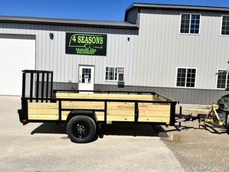 New 2027 H&H Trailers 82 X12' WOOD SIDES W/4' GATE Utility Trailer