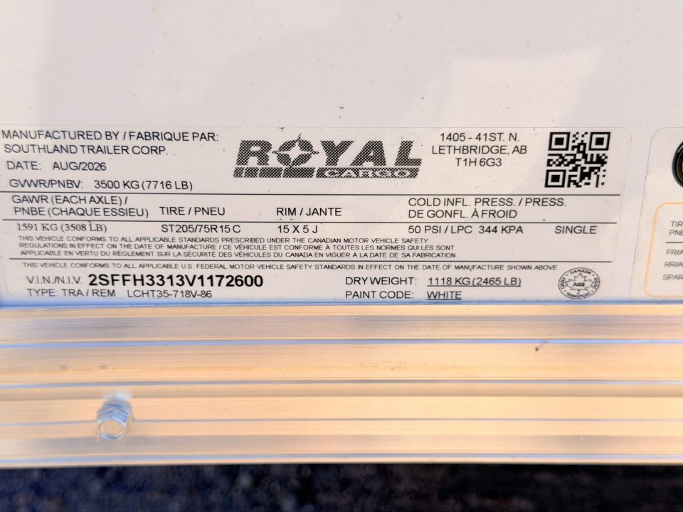 New 2027 Royal Cargo Trailers 7-16-1.5V Enclosed 7K GVWR
