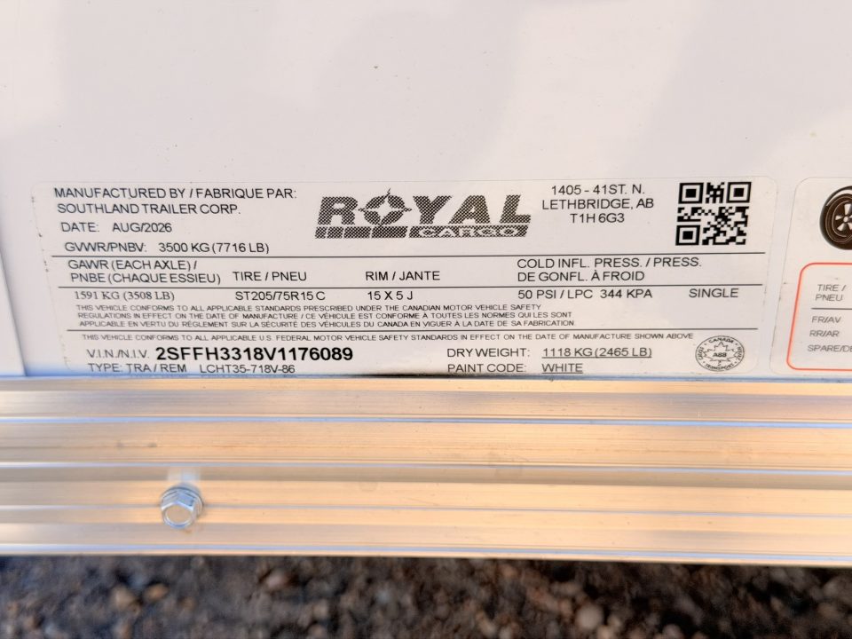 New 2027 Royal Cargo Trailers 7-16-1.5V Enclosed 7K GVWR