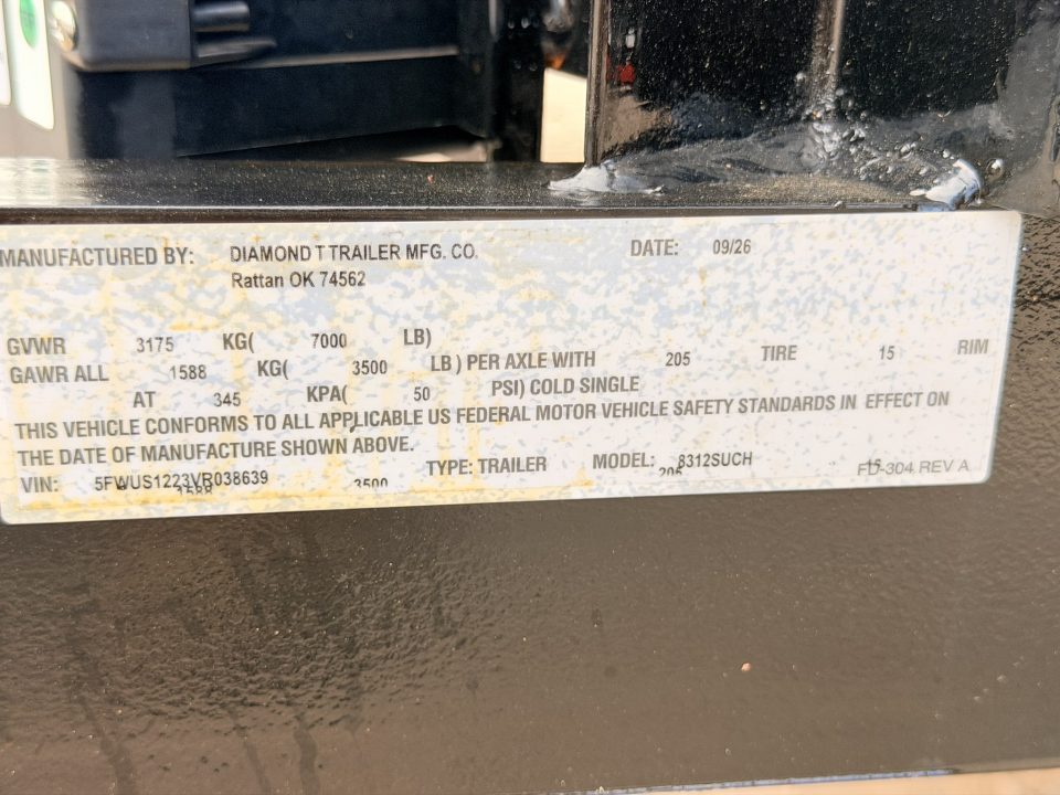 New 2027 Diamond T 7-12 Tandem Axle Ramp Gate Utility 7K GVWR