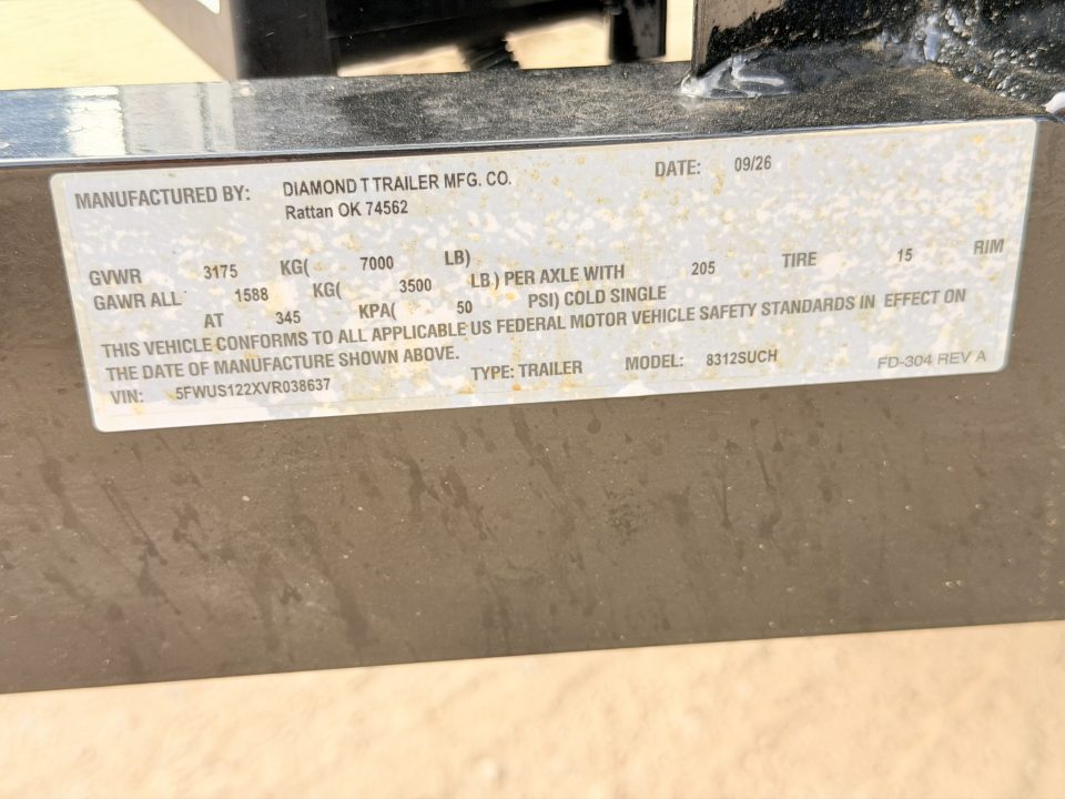 New 2027 Diamond T 6-12 Tandem Axle Ramp Gate Utility 7K GVWR
