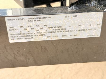New 2027 Diamond T 6-12 Tandem Axle Ramp Gate Utility 7K GVWR