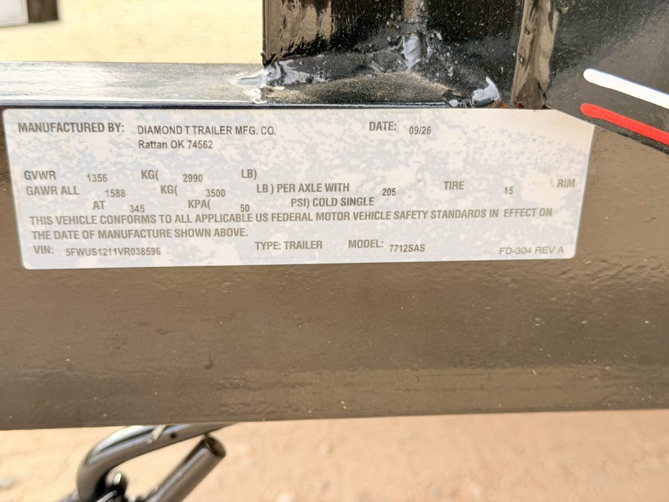 New 2027 Diamond T 6-12 Ramp Gate Utility 3K GVWR