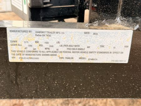 New 2027 Diamond T 7-14 Ramp Gate Utility 7K GVWR