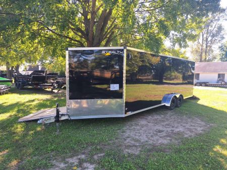 New 7X29 Stealth Trailers 4 place Snowmobile Trailer Aluminum