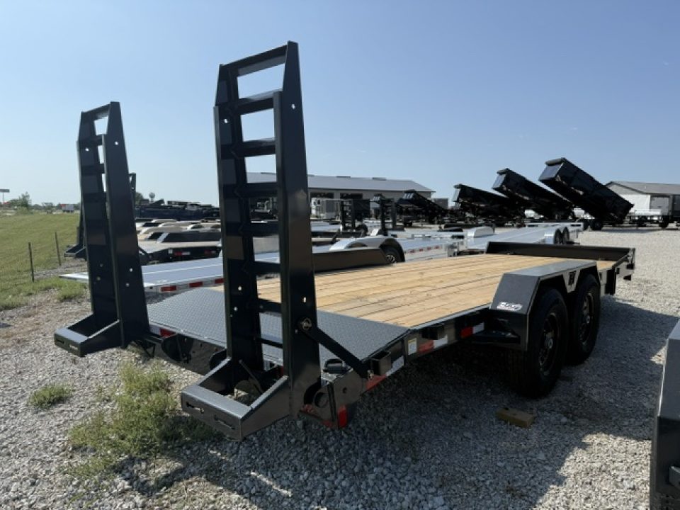 New 2027 Hillcrest Black-Grey 82"x18'+2' 15.4k Equipment Trailer