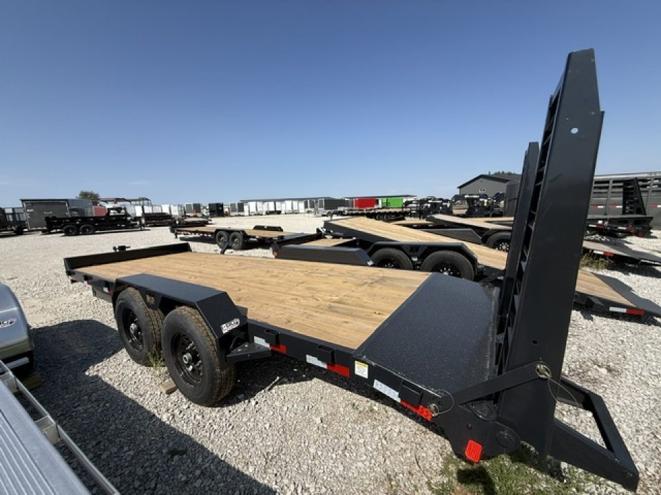 New 2027 Hillcrest Black-Grey 82"x18'+2' 15.4k Equipment Trailer