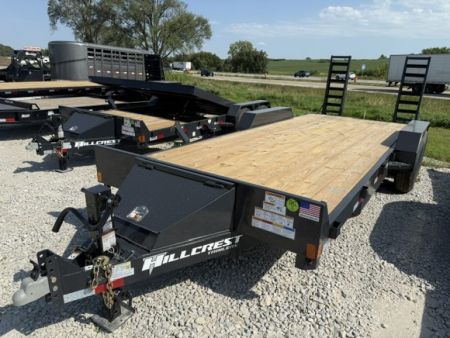 New 2027 Hillcrest Black-Grey 82"x18'+2' 15.4k Equipment Trailer