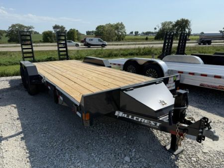 New 2027 Hillcrest Black-Grey 82"x18'+2' 15.4k Equipment Trailer