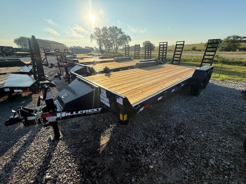 New 2027 Hillcrest Black-Grey 82"x18'+2' 15.4k Equipment Trailer