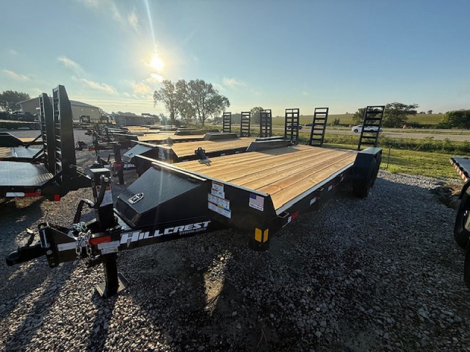 New 2027 Hillcrest Black-Grey 82"x18'+2' 15.4k Equipment Trailer
