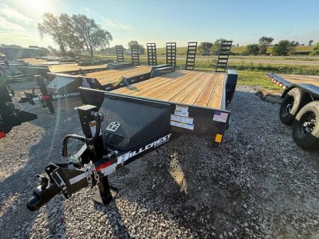 New 2027 Hillcrest Black-Grey 82"x18'+2' 15.4k Equipment Trailer