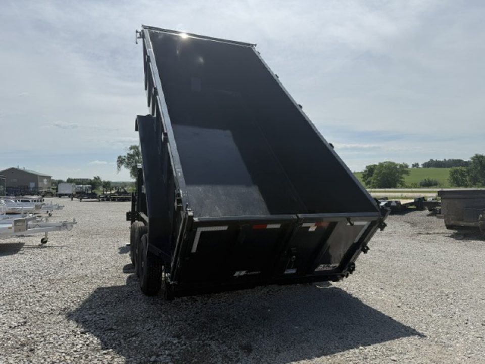 New 2027 Hillcrest Charcoal 7'x16' 21k Triple Axle 40" Side Gooseneck Dump Trailer