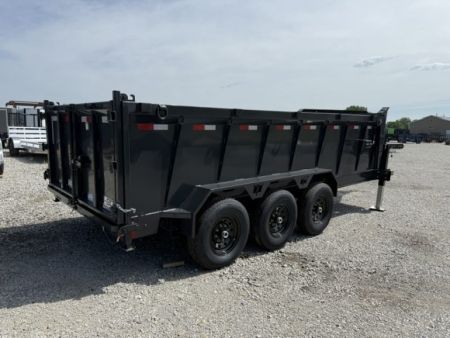 New 2027 Hillcrest Charcoal 7'x16' 21k Triple Axle 40" Side Gooseneck Dump Trailer