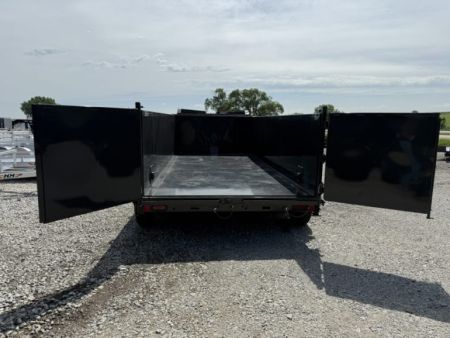 New 2027 Hillcrest Charcoal 7'x16' 21k Triple Axle 40" Side Gooseneck Dump Trailer