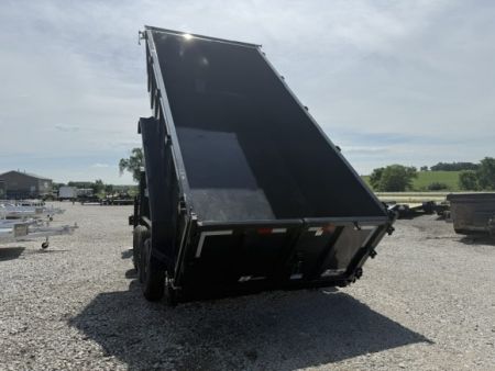 New 2027 Hillcrest Charcoal 7'x16' 21k Triple Axle 40" Side Gooseneck Dump Trailer