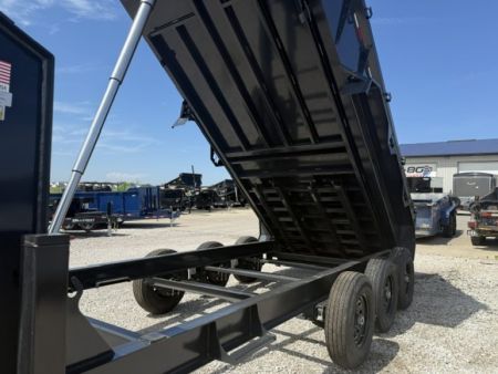 New 2027 Hillcrest Charcoal 7'x16' 21k Triple Axle 40" Side Gooseneck Dump Trailer