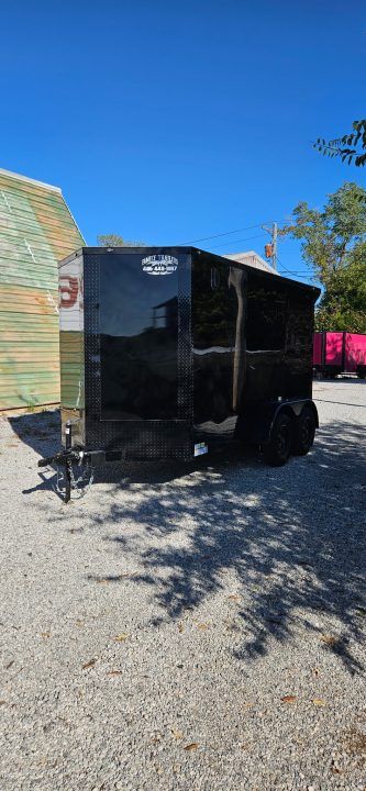 New 2026 Family Trailer 6x12 Tandem Axles Cargo / Enclosed Trailer- Screwless Exterior- Blackout Pkg- Rear Spoiler