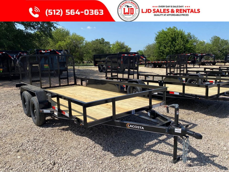 New 2027 Lacosta - 77  x 14' - 4FT Gate Utility Trailer