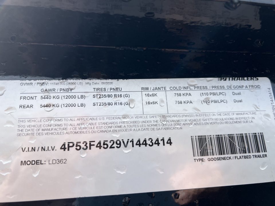 New 2027 PJ Trailers 36 Tandem Dual Gooseneck Flatbed Trailer