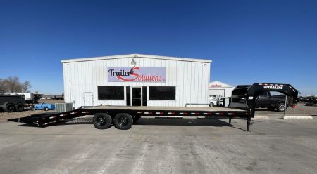 New 2027 PJ Trailers 30' X 102  Flatdeck 5' Dovetail With Monster Ramps Flatbed Trailer