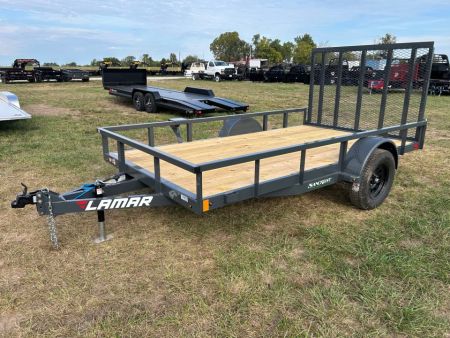 New 2027 Lamar 77x12 Single Axle Utility w/ 4' Ramp Gate
