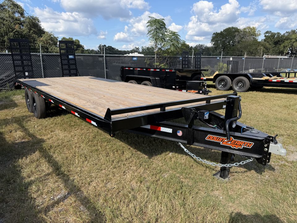 New 2027 Down 2 Earth 102”X 24’ DECK OVER Equipment Trailer EXTRA WIDE RAMPS