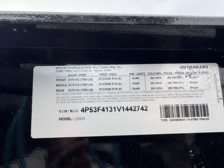 New 2027 PJ Trailers LS32GN Flatbed Trailer