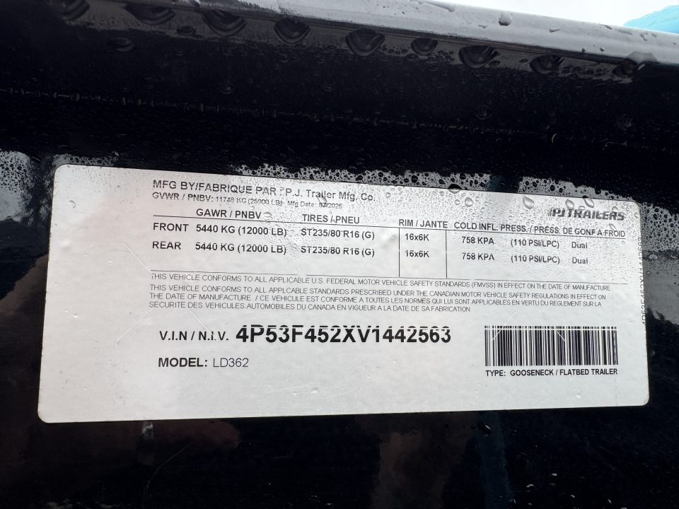 New 2027 PJ Trailers LD36GN Flatbed Trailer