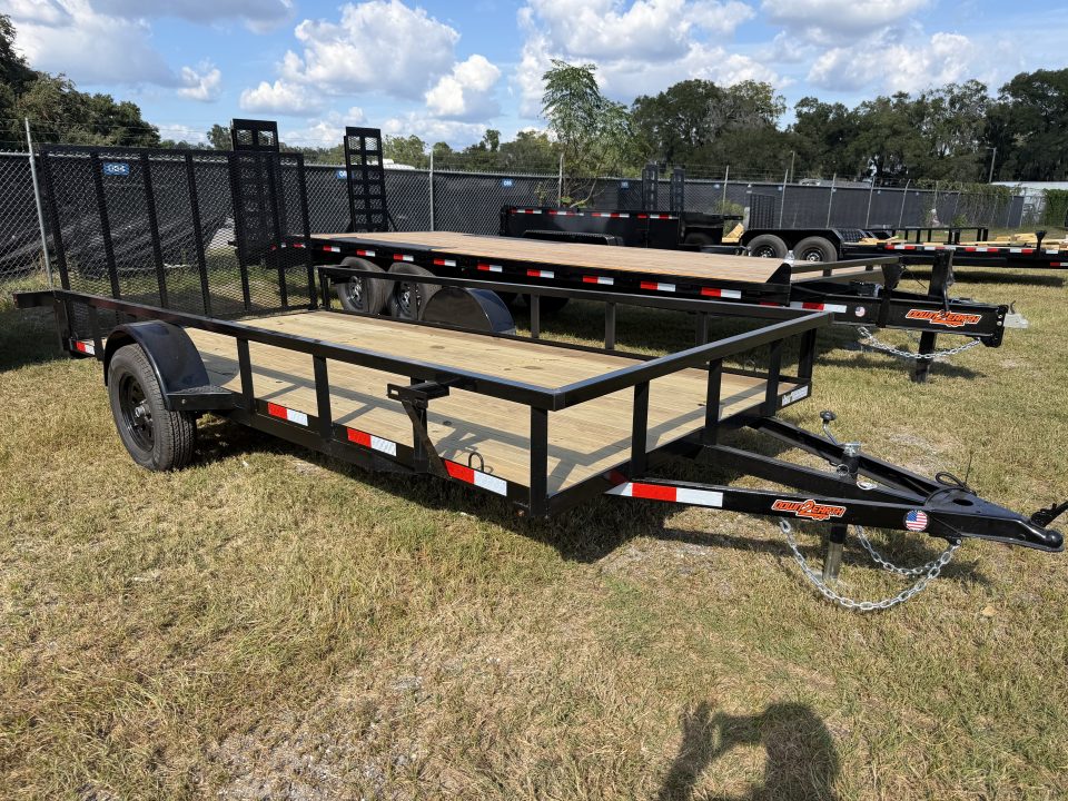 New 2027 Down 2 Earth Utility Trailer; 76’X 14’; FOLD UP JACKS; SPRING ASSIST GATE