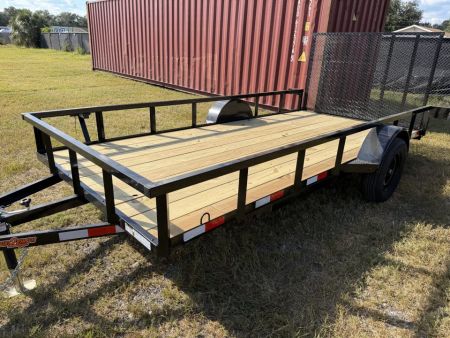 New 2027 Down 2 Earth Utility Trailer; 76’X 14’; FOLD UP JACKS; SPRING ASSIST GATE