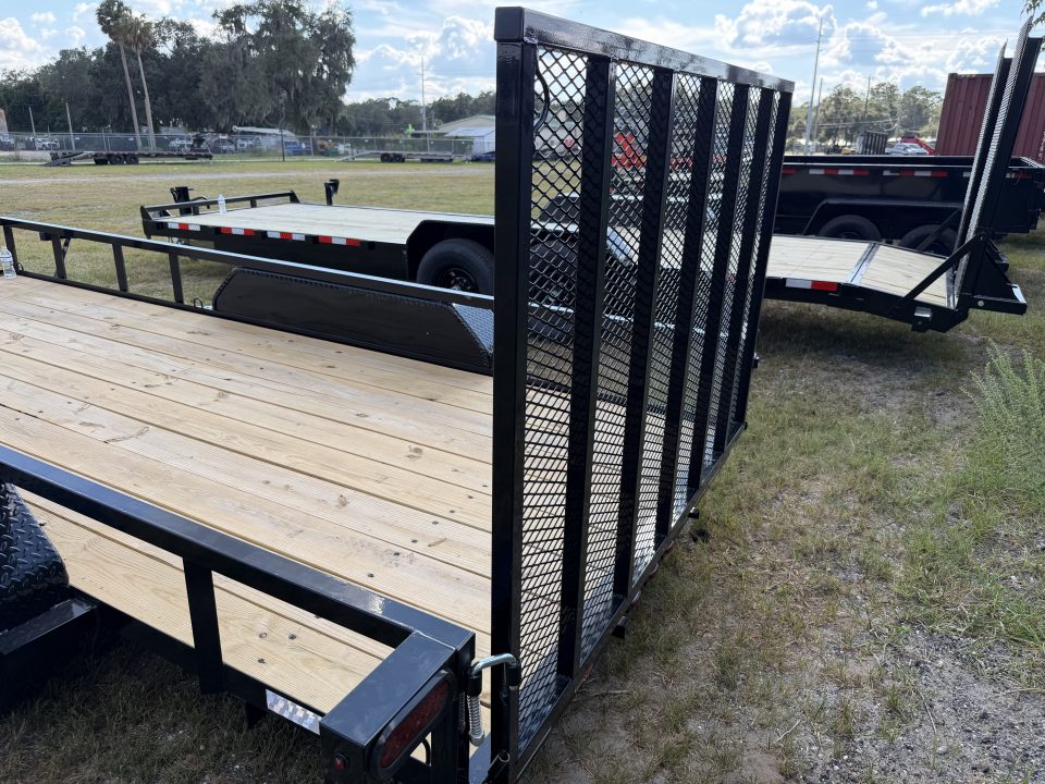 New 2027 DOWN 2 EARTH UTILITY TRAILER; 76X16’; FOLD UP JACK; 2” TUBE RAILS