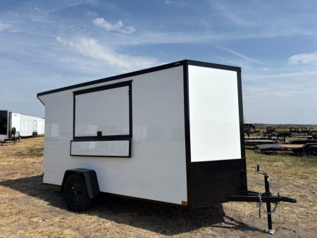 New 2027 New 6x12 SA Screwless Enclosed Vending Trailer | Blackout | Spoiler Package | .08 Polycor | Dexter Axle | Itasca | 1262