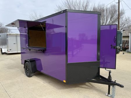 New 2027 New 6x12 SA Screwless Enclosed Vending Trailer | Blackout | Spoiler Package | .08 Polycor | Dexter Axle | Itasca | 1263