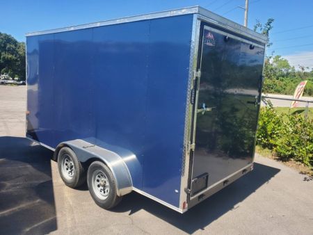 New 2027 Rock Solid Cargo 7X14 TA 7000 LB GVWR 7' HEIGHT SEMI SCREWLESS .080 POLYCORE Cargo / Enclosed Trailer WITH 4 D RINGS AND RAMP FLAP