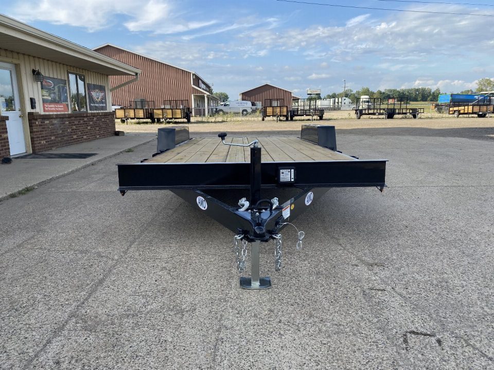 New 2026 AMO 82x18 Flat Deck w/2ft Dove Tail 10k Car Hauler