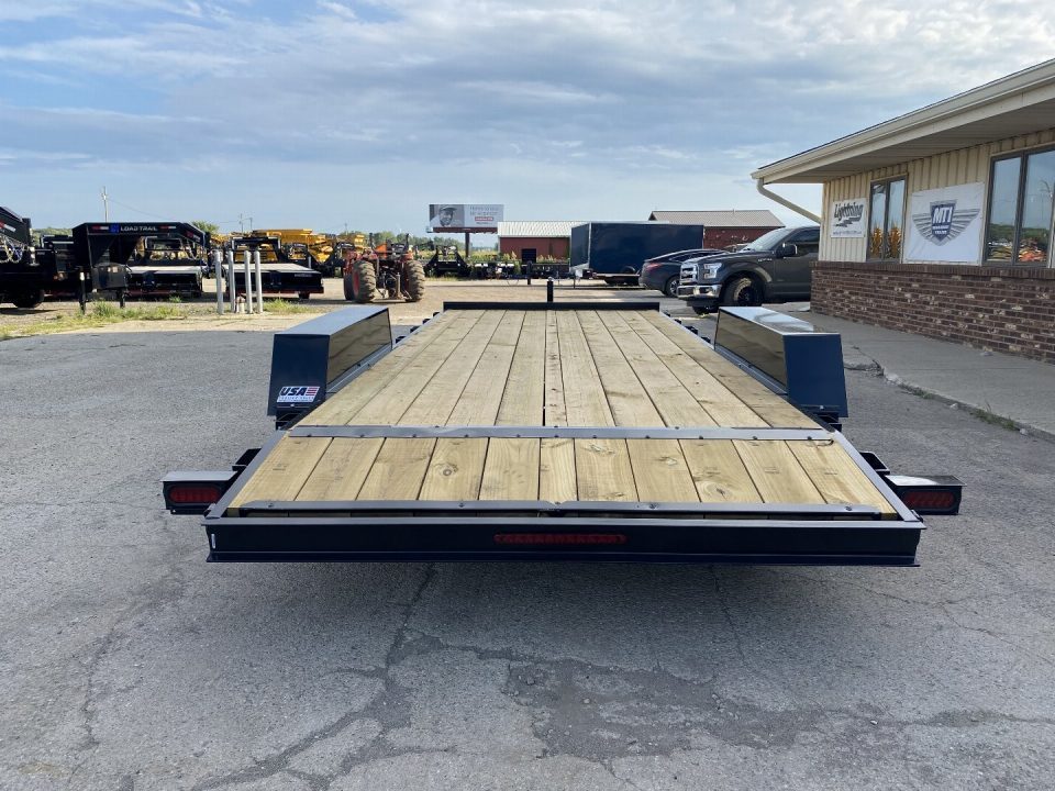 New 2026 AMO 82x18 Flat Deck w/2ft Dove Tail 10k Car Hauler