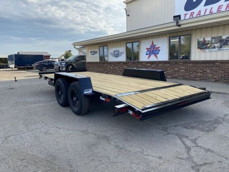 New 2026 AMO 82x18 Flat Deck w/2ft Dove Tail 10k Car Hauler
