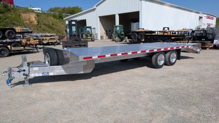 New 2027 EBY 24'6  TRADESMAN Aluminum HD DECKOVER Trailer w/ 50/50 Fold Flat or Stand Up Wedge Ramp w/ 8K AXLES