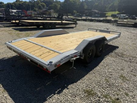 New Load Trail Car Hauler 102 x 20 14K bomber grey W/ Slide in Ramps, Front Tool Box, and Rub Rail