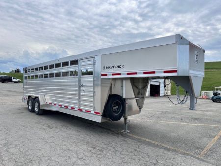 New 2027 EBY MAVERICK 24' Gooseneck Aluminum Stock Trailer w/ Rolling Gate