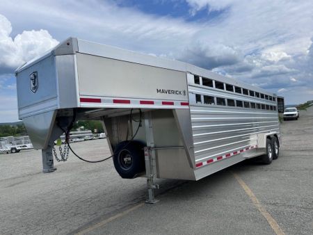 New 2027 EBY MAVERICK 24' Gooseneck Aluminum Stock Trailer w/ Rolling Gate