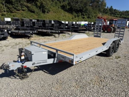New Load Trail equipment 102 x 20 14K bomber grey W/ Stand Up Ramps, Front Tool Box, and Rub Rail